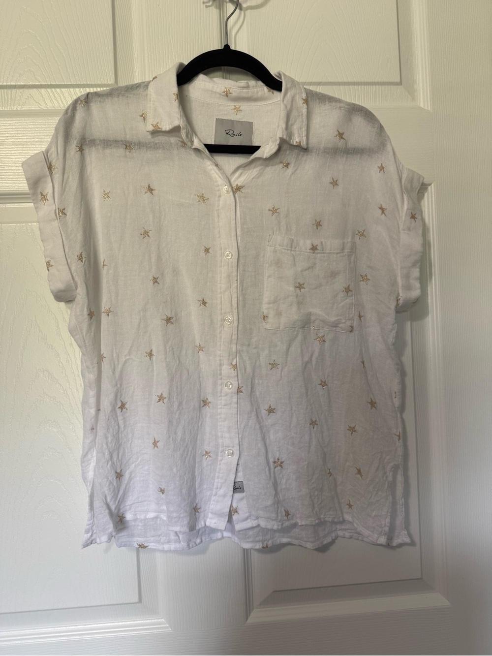 Rails Whitney Linen Blend Rose Gold Stars Top- S - Picture 4 of 11